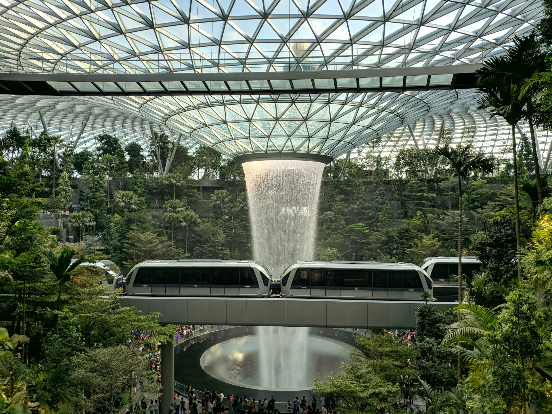 Jewel Changi Airport indoor waterfall